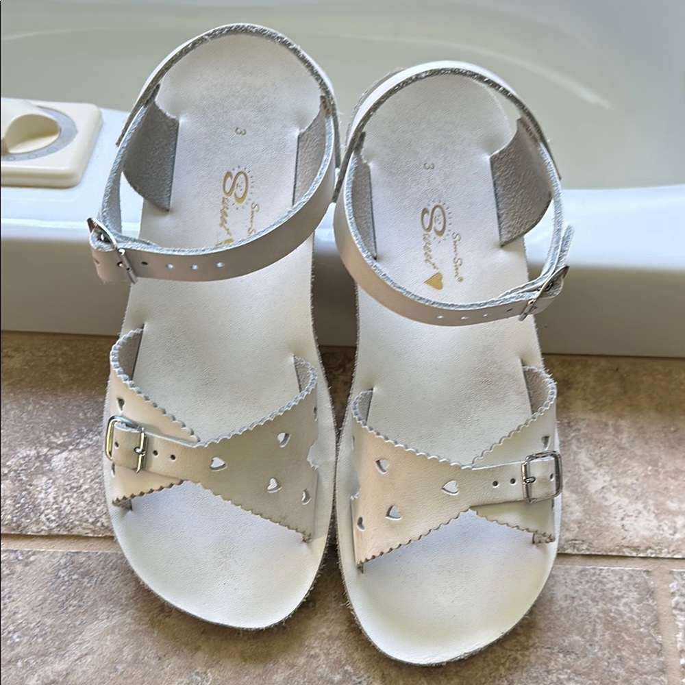 SunSans white sandals saltwater